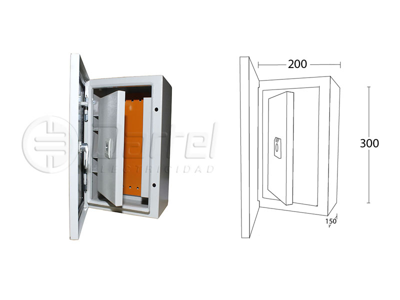Armario Metalico con Puerta Interior 300x200x150 IP66 Color RAL7035 120321534 — FNX — FNX