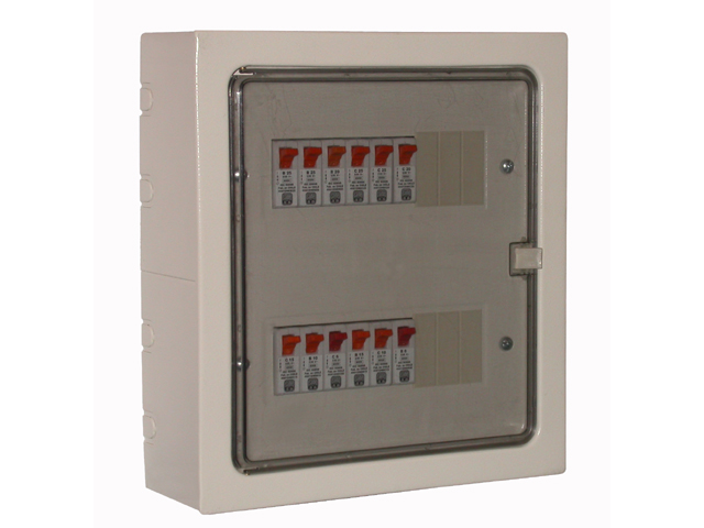Tablero Metalico Sobreponer IP41, 18 Modulos DIN Caja con Cizalles Puerta Transparente Art. 6882-D 6882-D — Saime — Saime