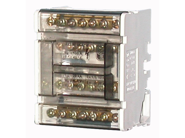 Repartidor Tetrapolar Distribucion V sin Aislacion 100A 2x25+5x10mm² Sg 6832-V — Saime — Saime
