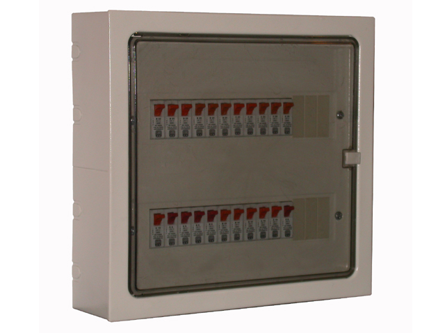 Tablero Metalico Sobreponer IP41, 28 Modulos DIN Caja con Cizalles Puerta Transparente Art. 6892-D 6892-D — Saime — Saime