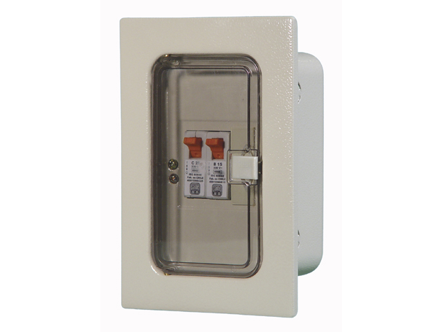 TABLERO MODULAR METALICO embutido 3 MODULOS DIN CAJA CON CIZALLES, PUERTA TRANSPARENTE ART. 6022-D 6022-D Saime — Saime