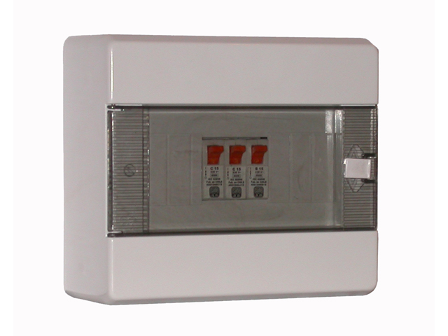 Tablero Plastico Sobreponer con Chasis, IP41, para 8 Modulos DIN Puerta Transparente Art. 6986-D 6986-D — Saime — Saime