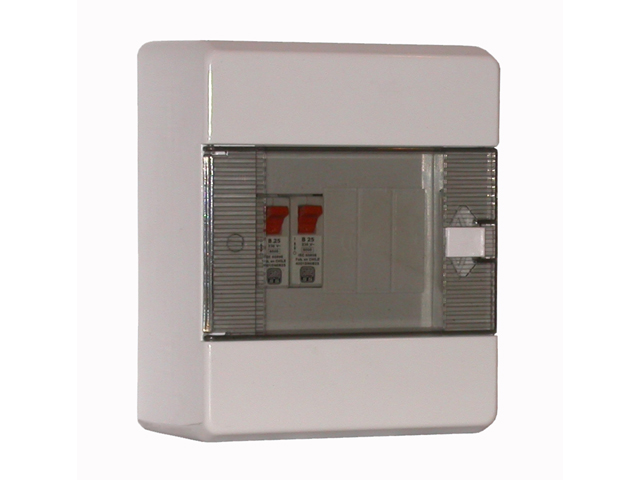 Tablero Plastico Sobreponer con Chasis, IP41, para 5 Modulos DIN Puerta Transparente Art. 6976-D 6976-D — Saime — Saime