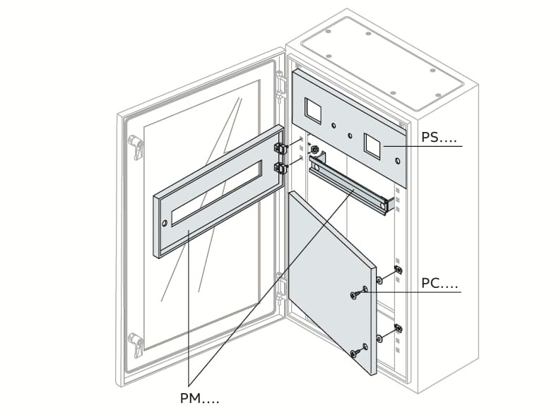 Panel Ciego 185x600mm Ral 7035 SR2 PC1606K — ABB — ABB