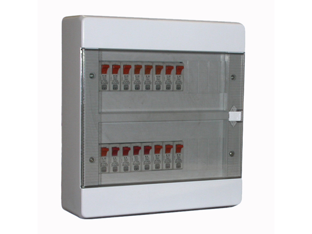 Tablero Plastico Sobreponer con Chasis, IP41, para 24 Modulos DIN Puerta Transparente Art. 6996-D 6996-D — Saime — Saime