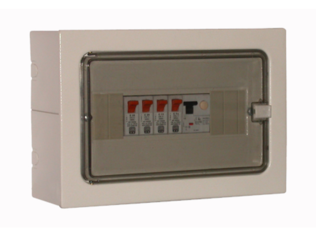 Tablero Metalico Sobreponer IP41, 10 Modulos DIN Caja con Cizalles Puerta Transparente Art. 6872-D 6872-D — Saime — Saime