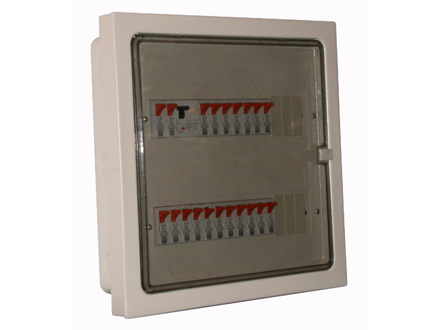 Tablero Metalico Embutir para Muros de Menor Espesor 28 Modulos DIN Puerta Transparente 6792-D 6792-D — Saime — Saime