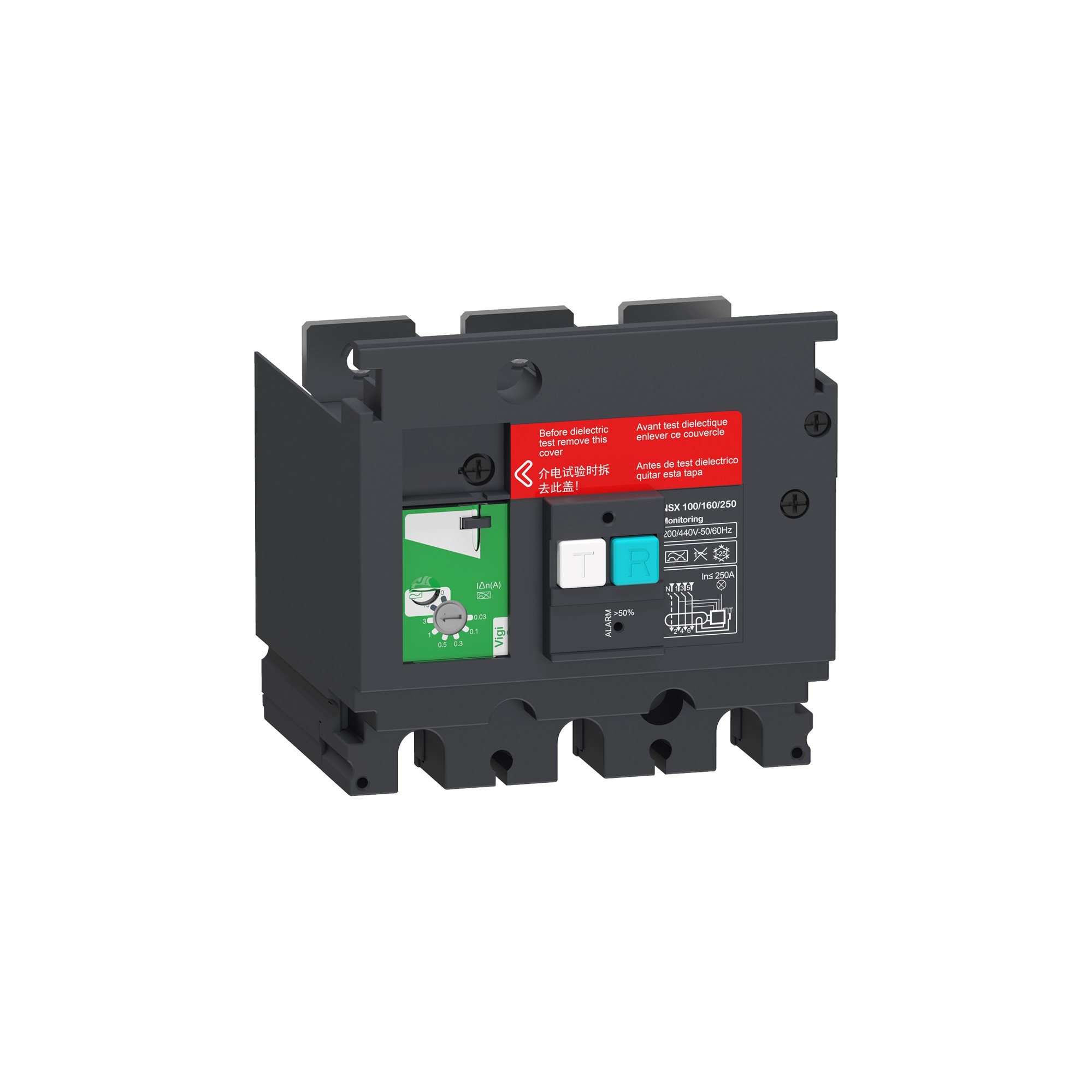 Interruptor caja moldeada 3P 200-440V NSX100 — Vigi (con diferencial) 200-440V Schneider — Schneider