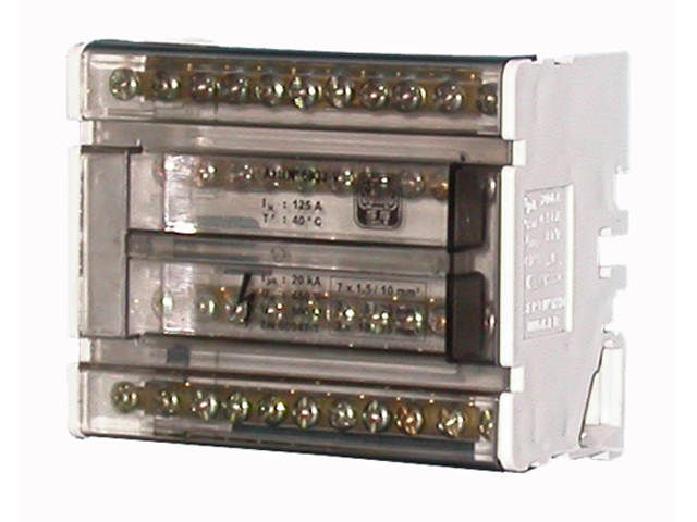 Repartidor Tetrapolar Distribucion V sin Aislacion 125A 2x35+2x25+7x10mm² Sg 6833-V — Saime — Saime