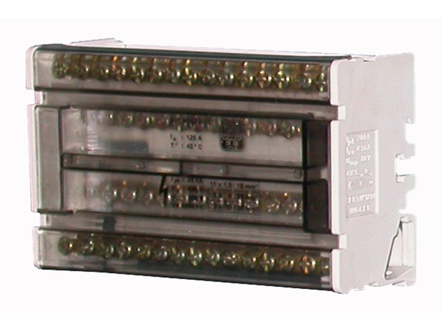 Repartidor Tetrapolar Distribucion V sin Aislacion 125A 2x35+2x25+11x10mm² Sg 6834-V — Saime — Saime
