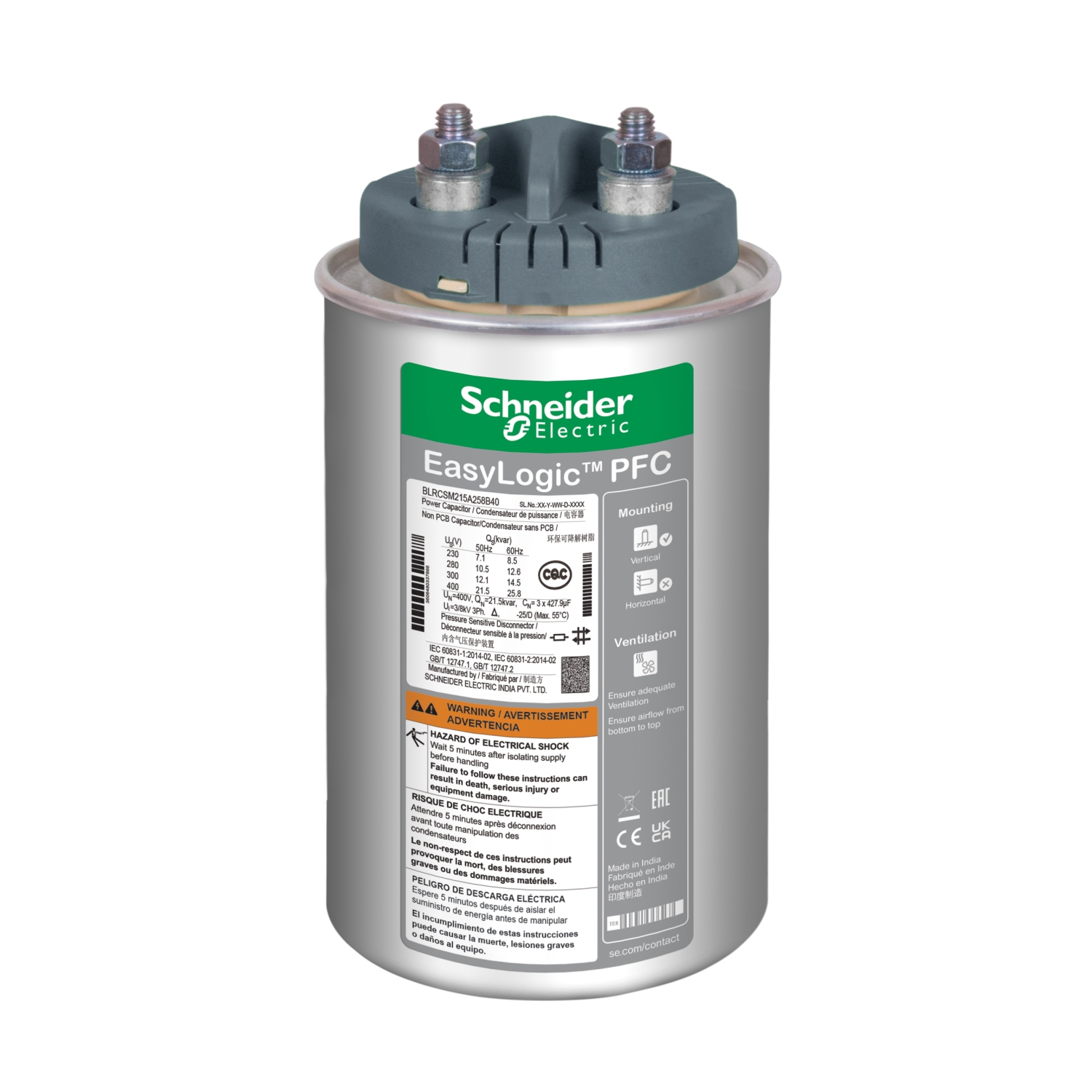 Condensador Sin Dutyharm 33,9-40.7kVAr 210-190Hz BLRCS339A407B48 — Schneider Electric — Schneider Electric