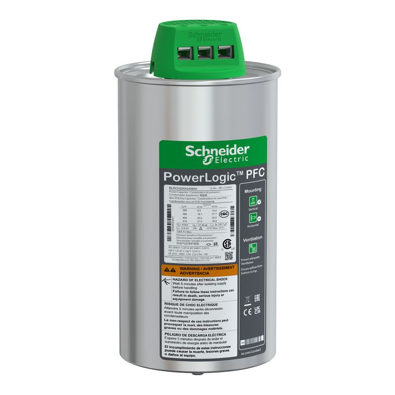 Condensador Varpluscan Heavy Duty 20kVAr - 400V BLRCH200A240B40 — Schneider Electric — Schneider Electric