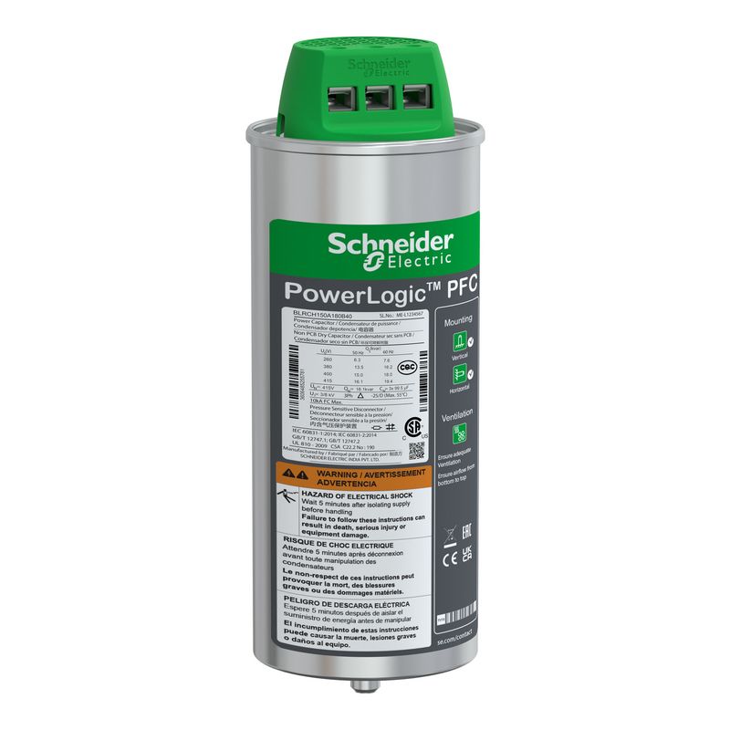 Condensador Varpluscan Heavy Duty 15kVAr - 400V BLRCH150A180B40 — Schneider Electric — Schneider Electric