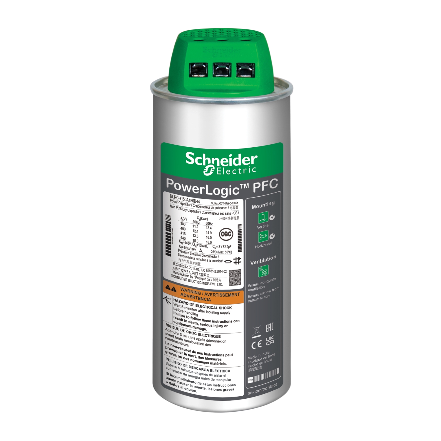 Condensador Varpluscan Heavy Duty 30kVAr - 400V BLRCH300A360B40 — Schneider Electric — Schneider Electric