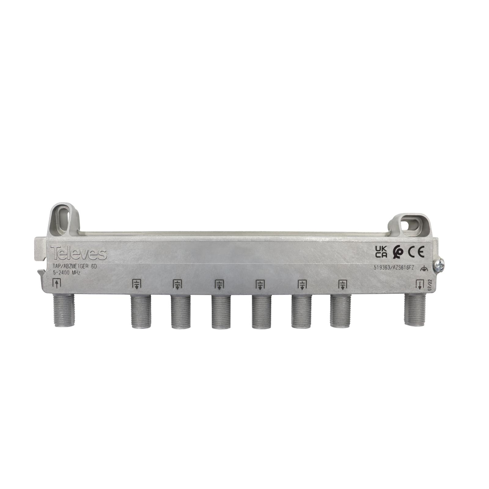 Derivador 5-2400MHz F 6D 21DB Interior Zamak 519363 — Televes — Televes
