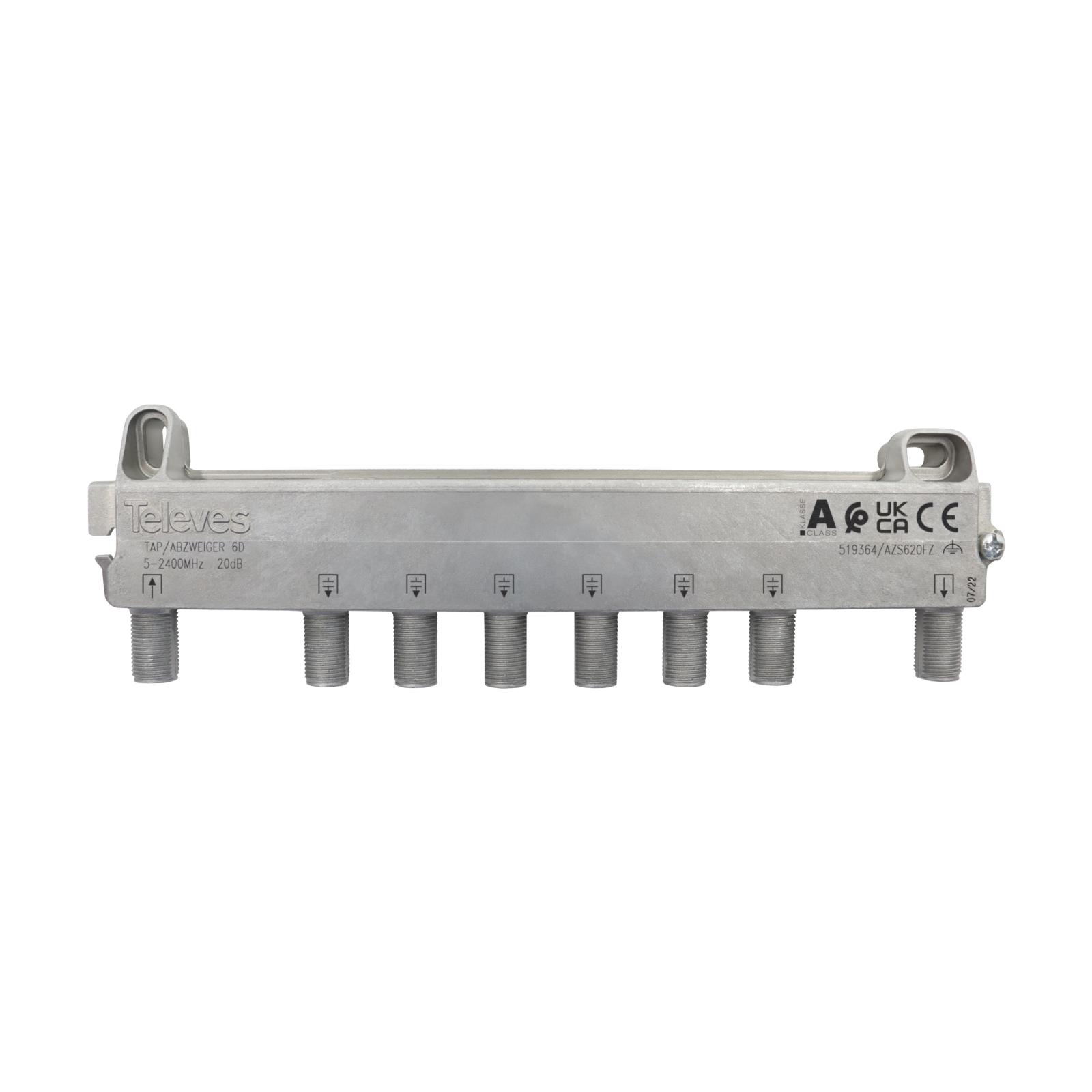 Derivador 5-2400MHz F 6D 25DB Interior Zamak 519364 — Televes — Televes