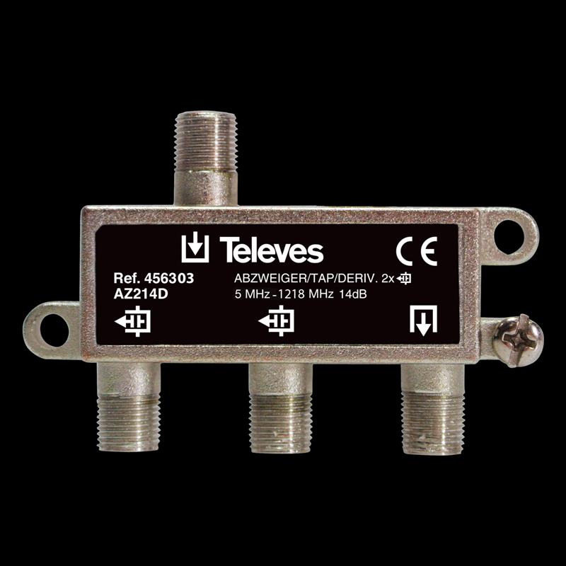 Derivador 5-1218MHz F 2D 14DB Interior 456303 — Televes — Televes