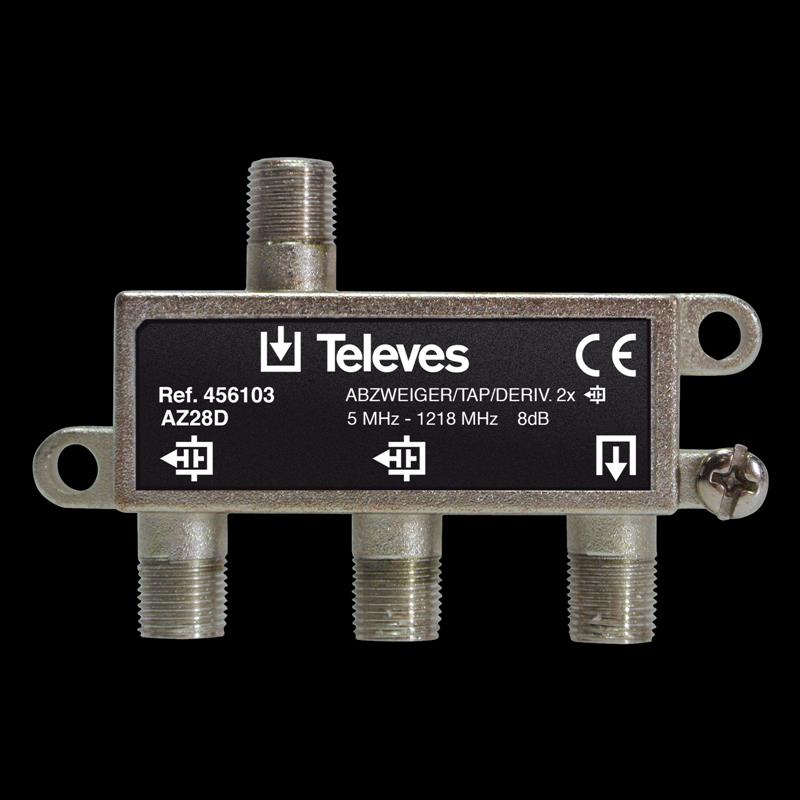 Derivador 5-1218MHz F 2D 9DB Interior 456103 — Televes — Televes