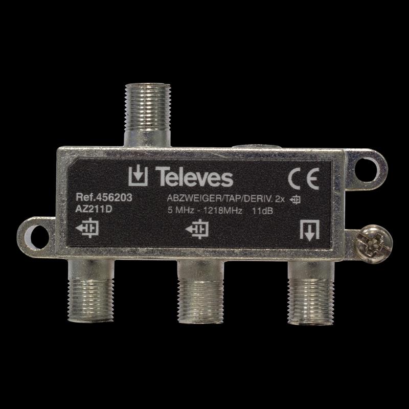 Derivador 5-1218MHz F 2D 11DB Interior 456203 — Televes — Televes
