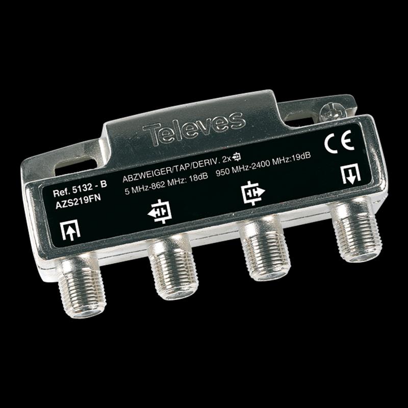 Derivador 5-2400MHz F 2D 18DB Interior ( 5132 — Televes — Televes