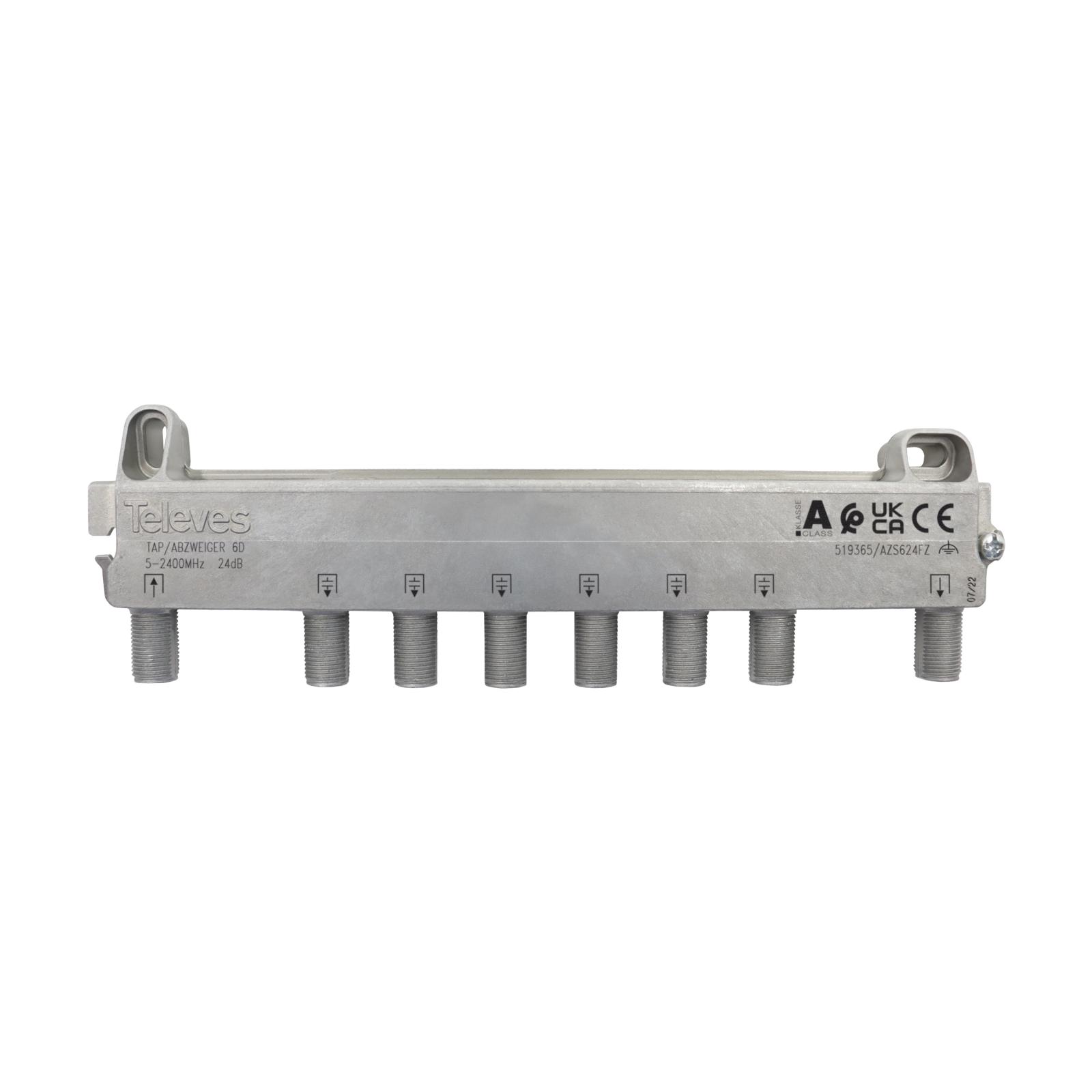 Derivador 5-2400MHz F 6D 24DB Interior 519365 — Televes — Televes