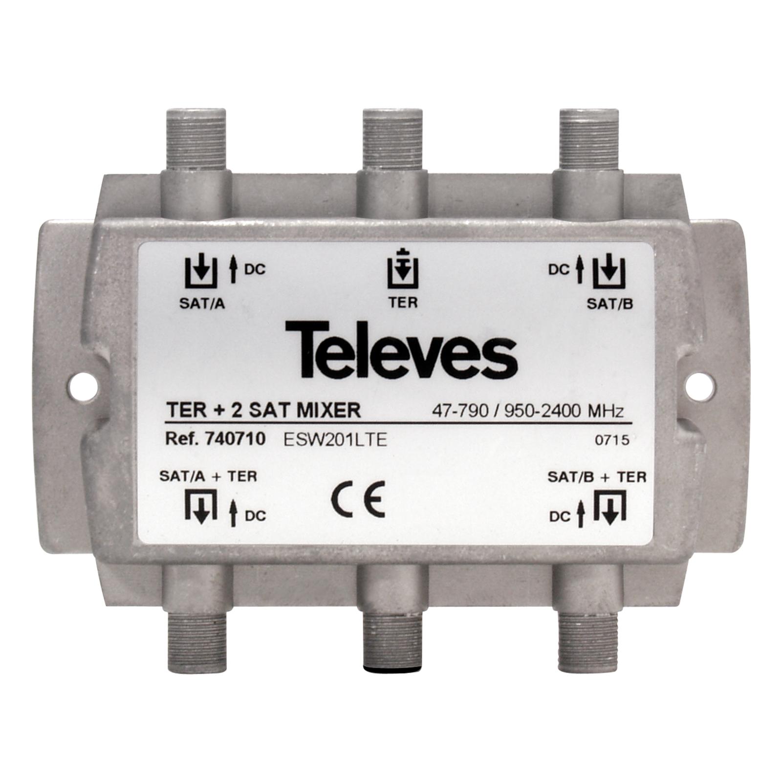Mezclador (Matv + 2 Sat) Doble Troncal. 740710 — Televes — Televes