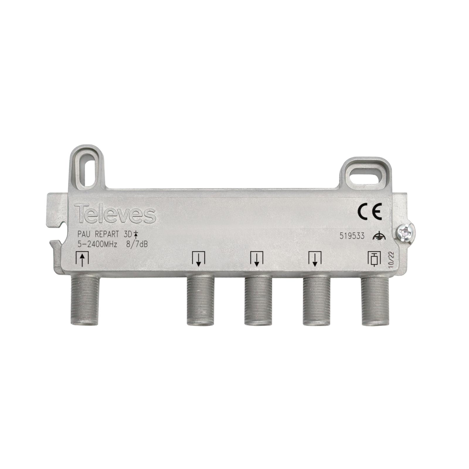 Repartidor 5-2400MHz F 3D 7/9DB Interior + Pau Zamak 519533 — Televes — Televes