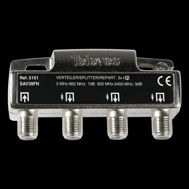 Repartidor 5-2400MHz F 3D 7/9DB Interior 5151 — Televes — Televes