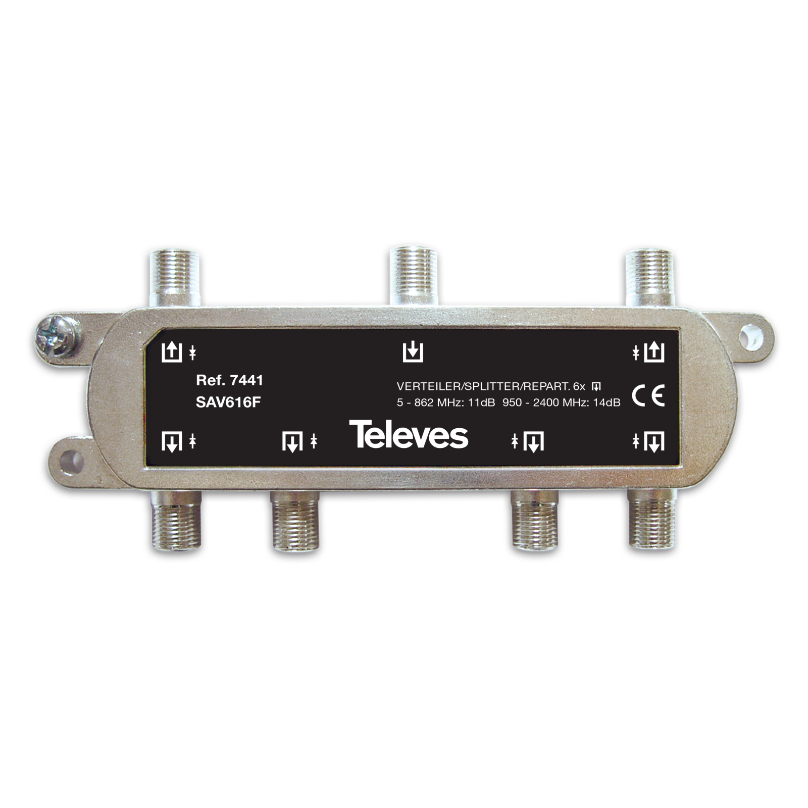 Repartidor 5-2400MHz F 6D 11/14DB Interi 7441 — Televes — Televes