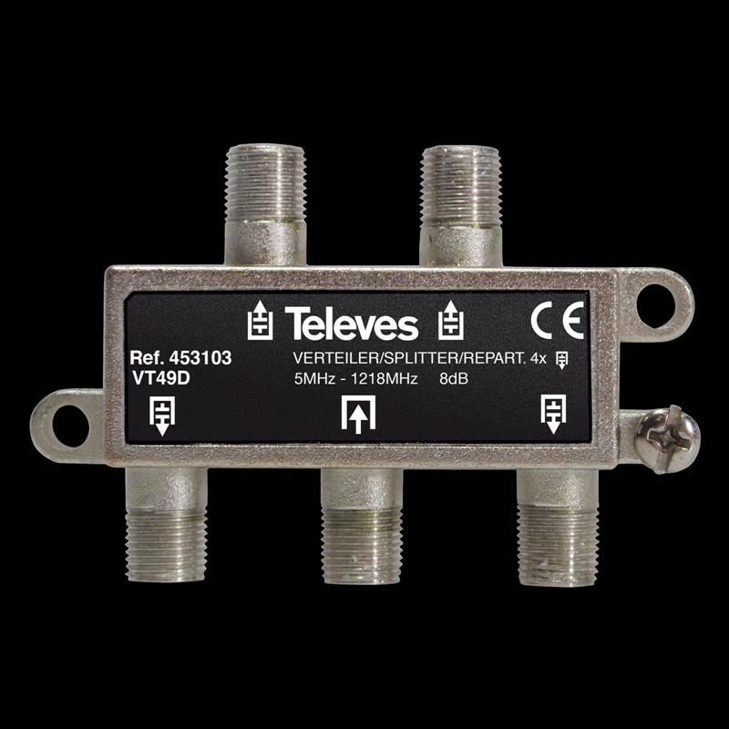 Repartidor 5-1218MHz F 4D 8DB Interior 453103 — Televes — Televes