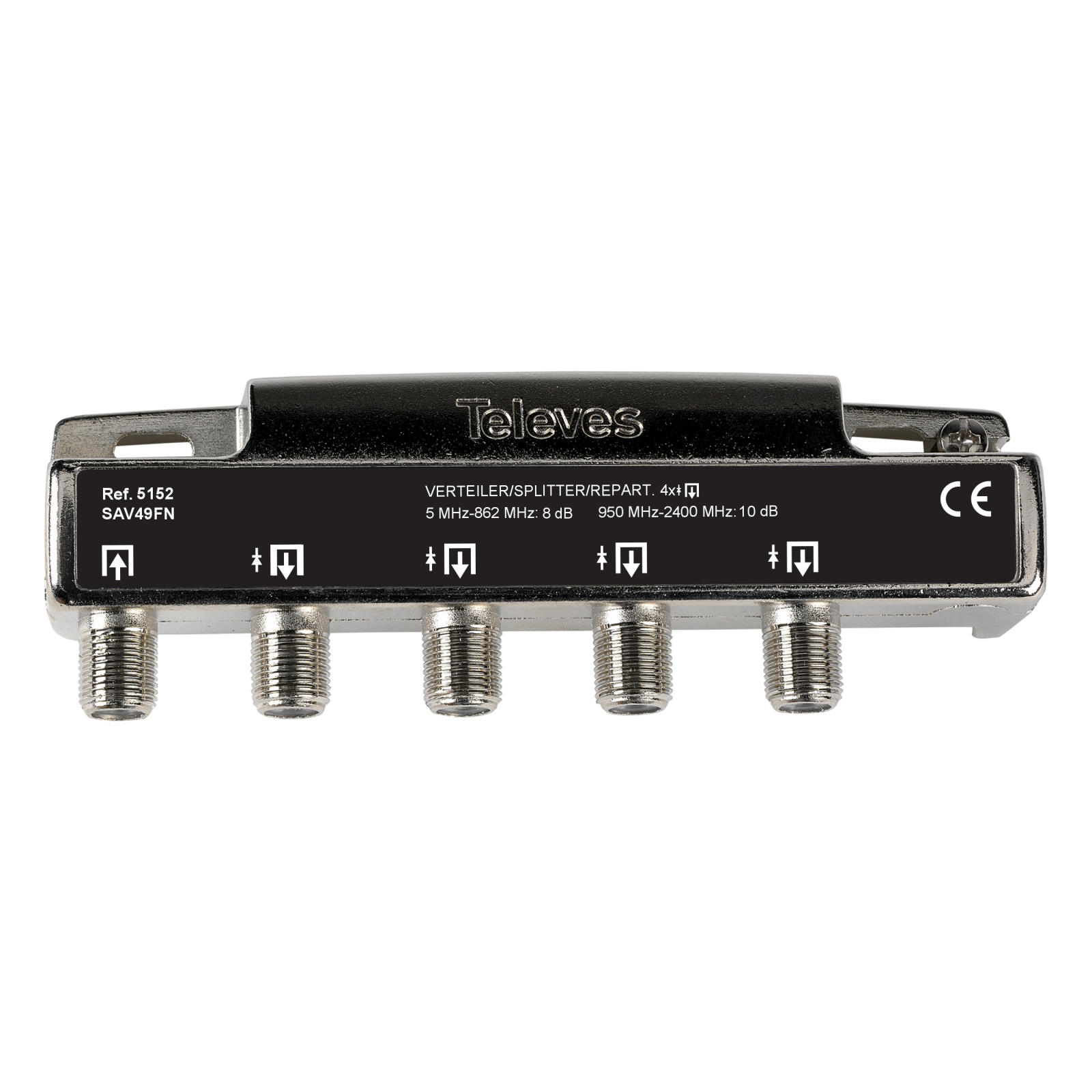 Repartidor 5-2400MHz F 4D 8/10DB Interio 5152 — Televes — Televes