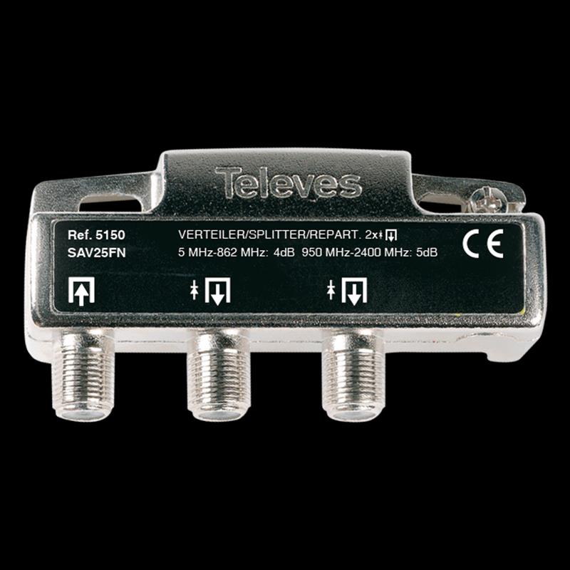 Repartidor 5-2400MHz F 2D 4/5DB Interior 5150 — Televes — Televes