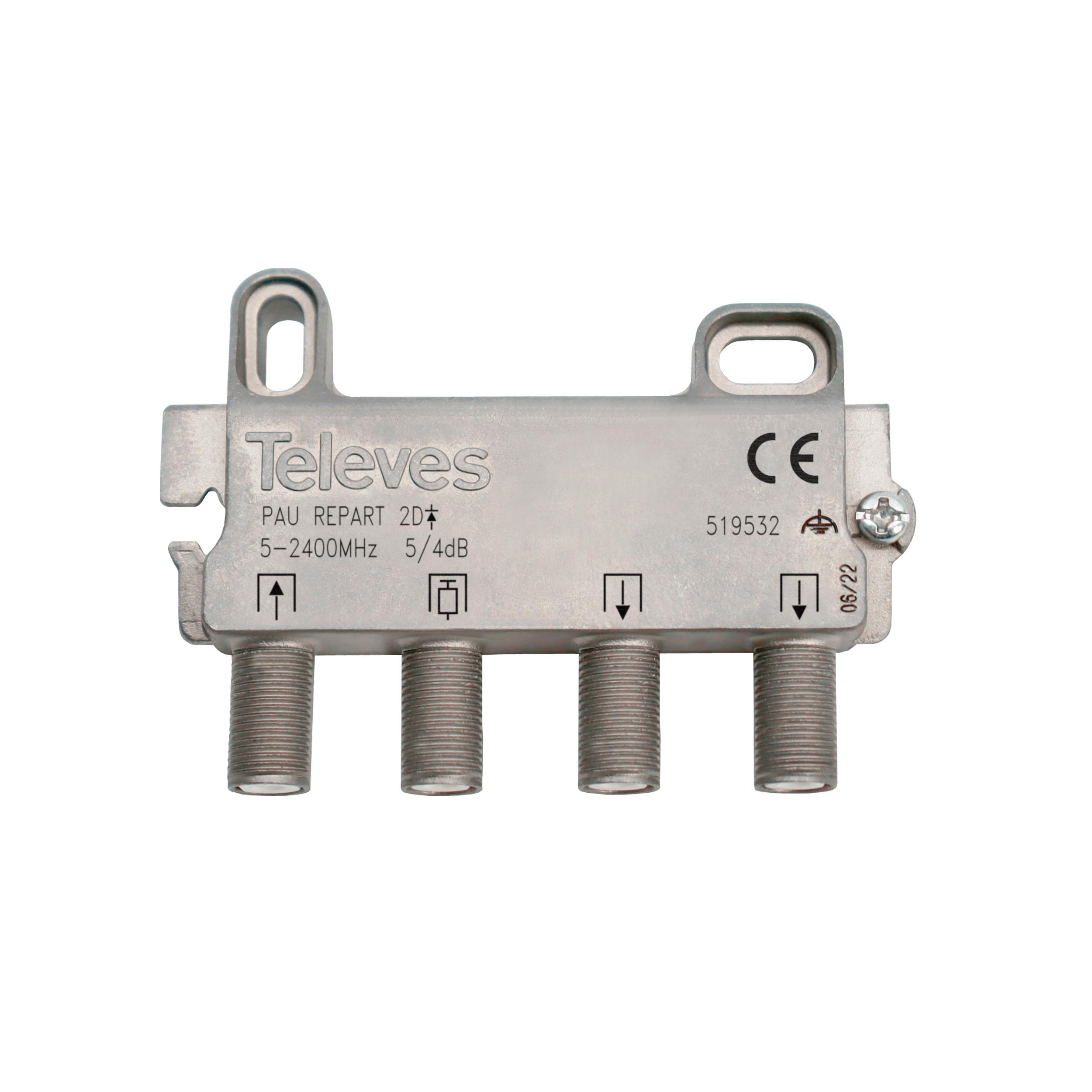 Repartidor 5-2400MHz F 2D 4/5DB Interior + Pau Zamak 519532 — Televes — Televes