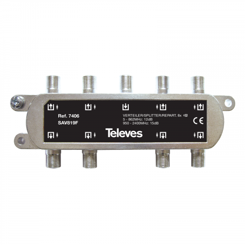 Repartidor 5-2400MHz F 8D 12/15DB Interi 7406 — Televes — Televes