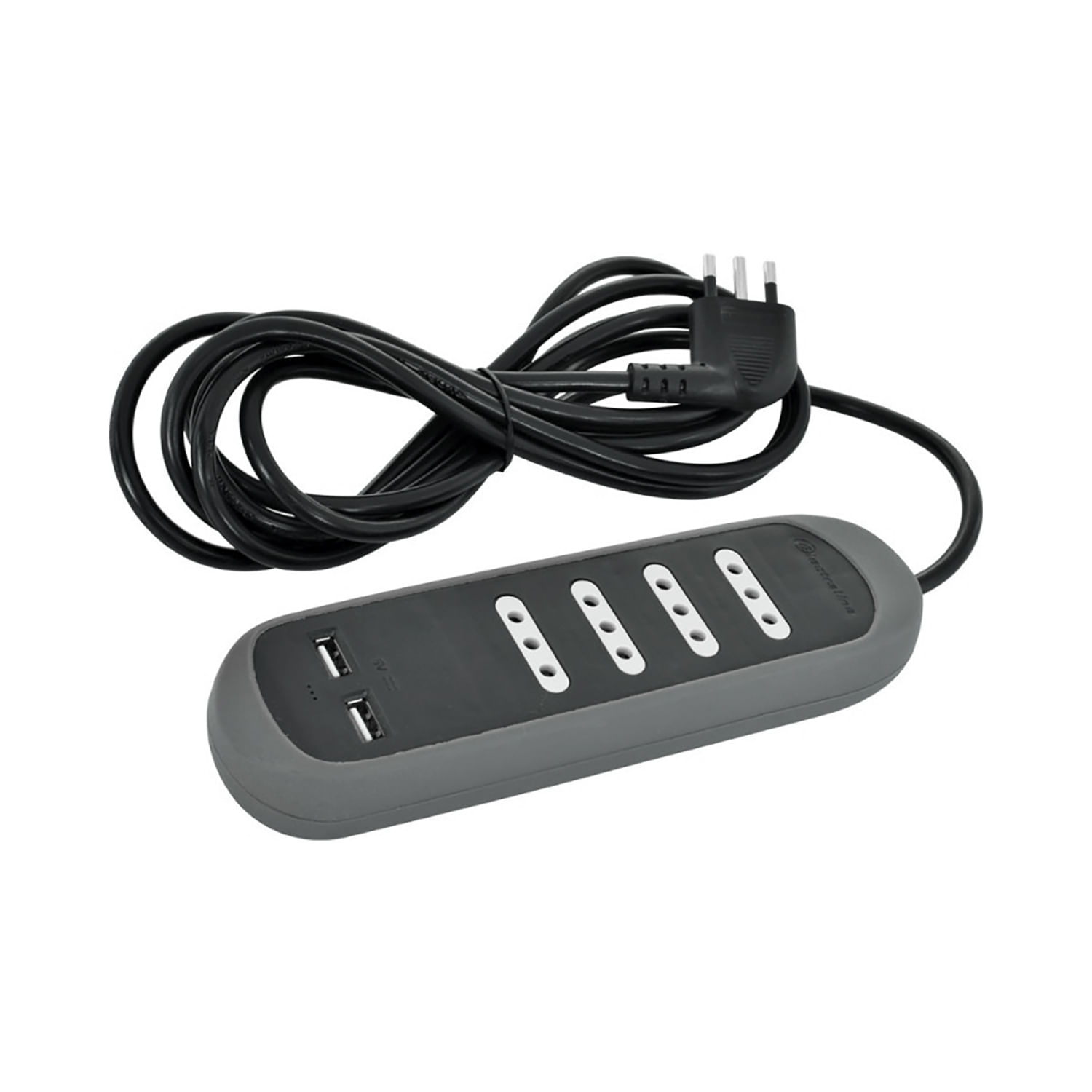 Alargador 4 Tomas 2P+T 10A 250V + 2 USB 3 Mts Negro 7400041 Lexo (105258) — LEXO