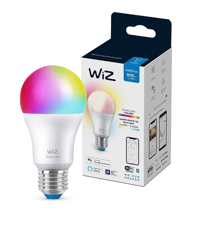 Ampolleta LED A60 Wifi RGB WIZ 8W E27 806lm BLUETHOOT — Philips