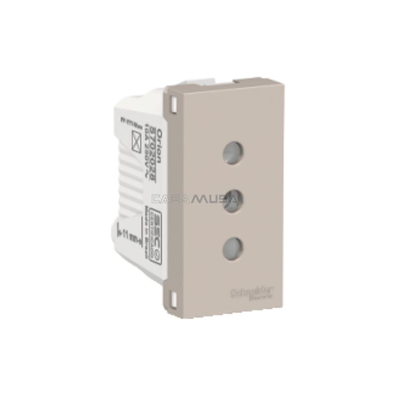 Modulo Enchufe 2P+T 10A 250V Beige Orion S70202864 (118309) — SCHNEIDER ELECTRIC