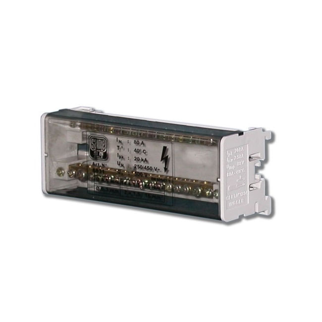 Repartidor Bipolar 80A 2x16 + 14x10mm² Sin Aislacion 250/450V Escalonado 6831 (123475) — SAIME