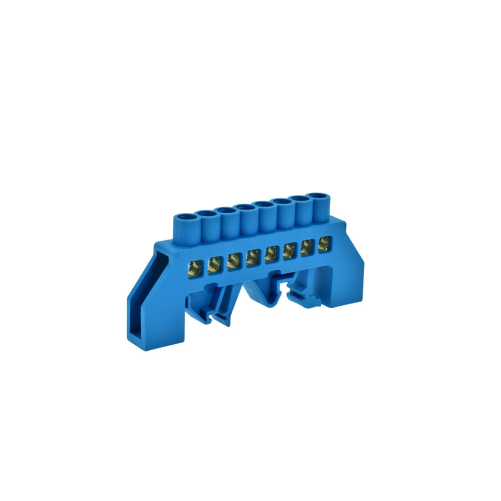 Barra Repartidora Riel DIN 8 Conexiones Aislada Azul 3822024 Lexo (123491) — LEXO