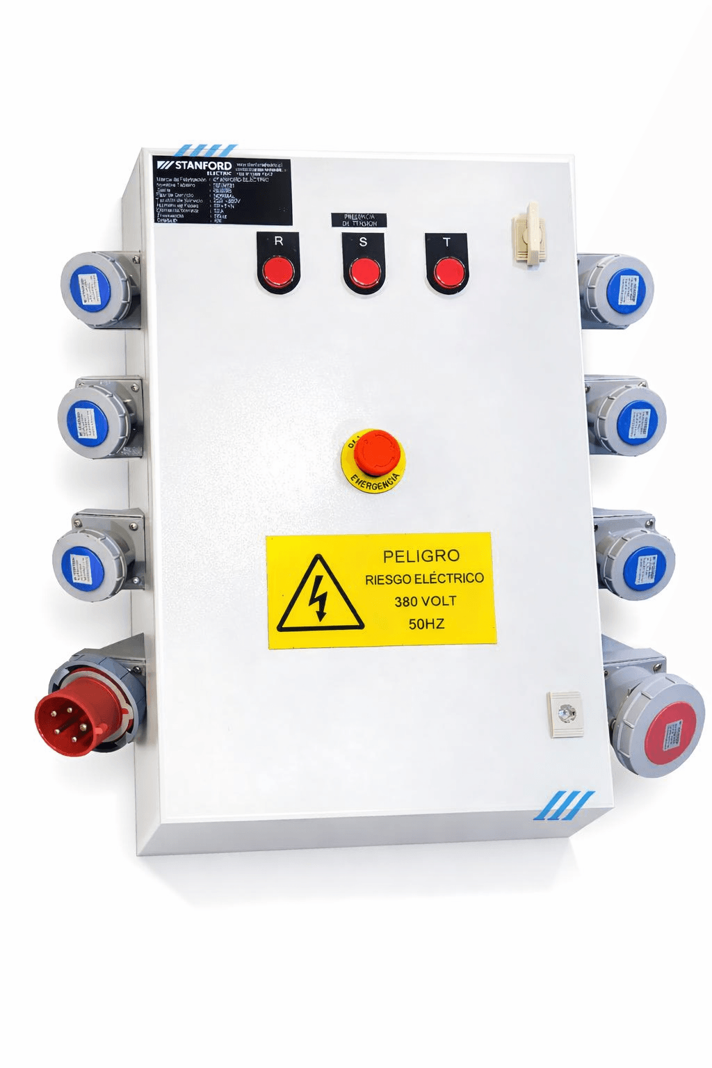 Tablero de Faena Metálico Con Parada de Emergencia 380V Doble Puerta IP66 (133195)