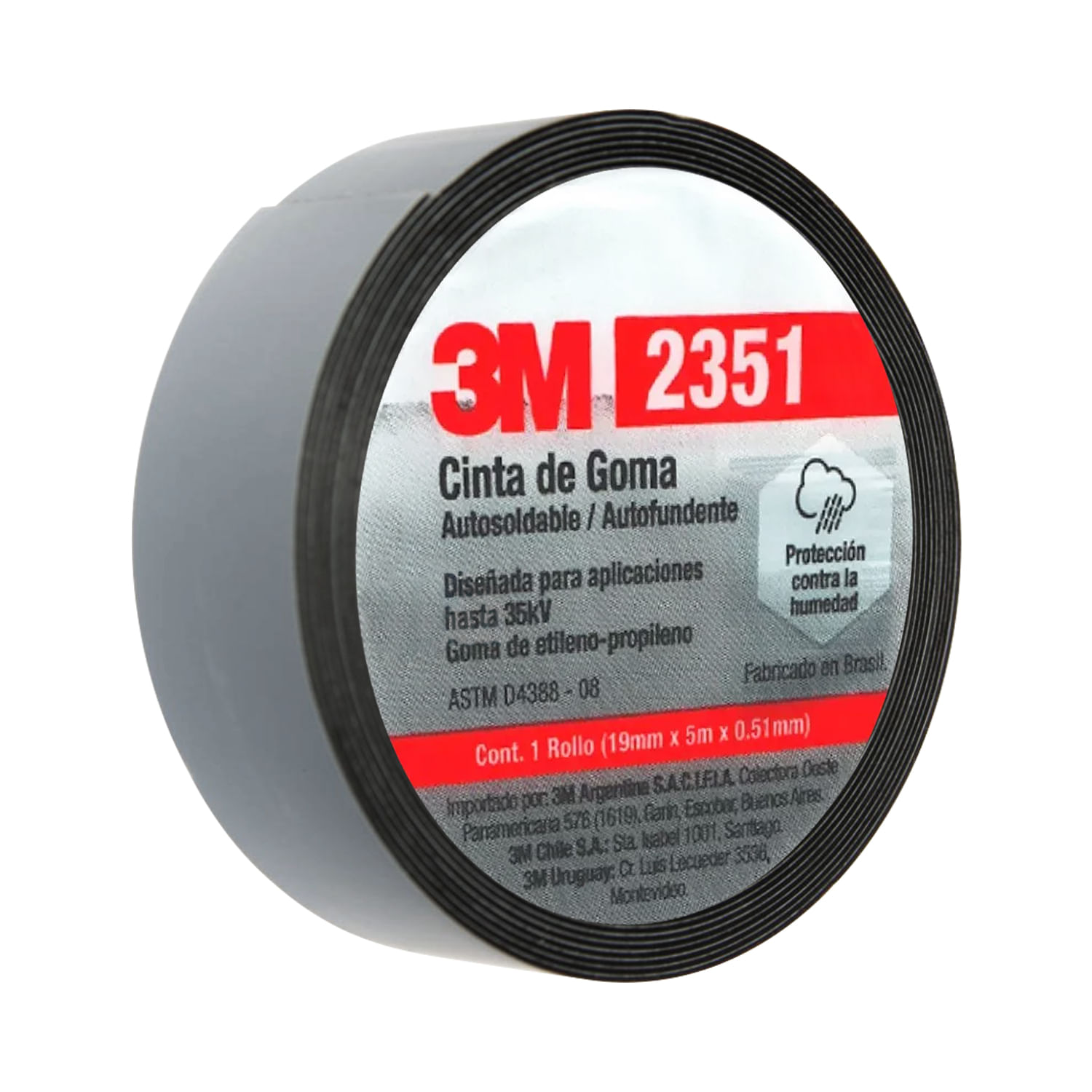 Cinta Aislante de Goma 3/4″X 5MTS Negra 2351 HC00059392 3M (138820) — 3M