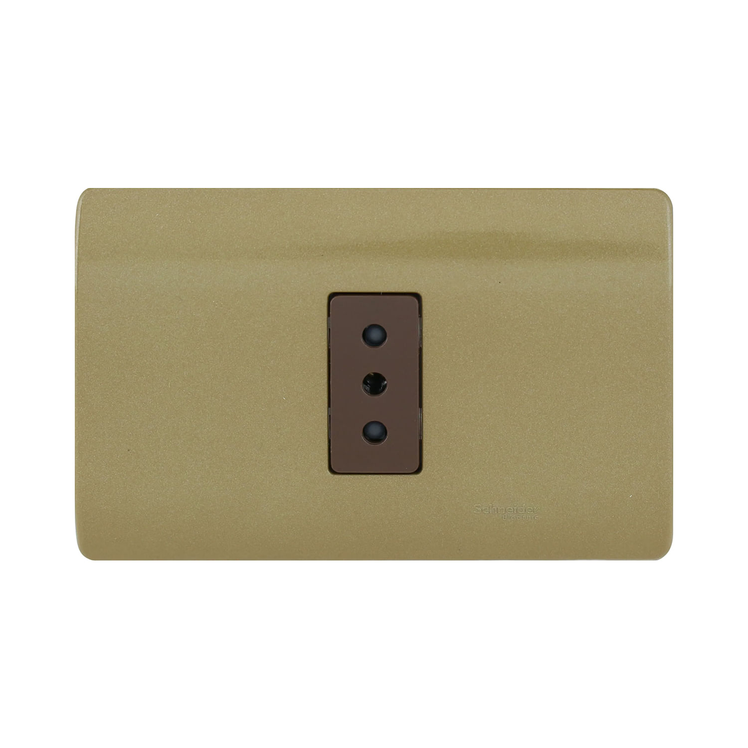 Enchufe Simple 2P+T 10A 250V Armado Dorado/cafe Genesis MWD130347816 (144813) — SCHNEIDER ELECTRIC