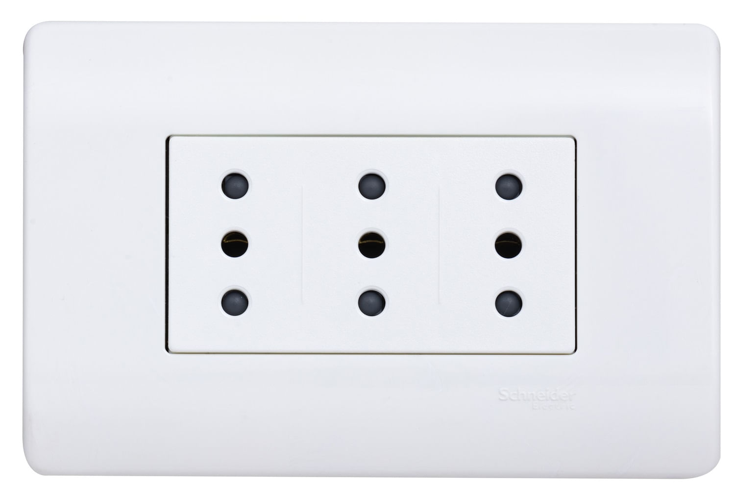 Enchufe Triplex 2P+T 10A 250V Armado Blanco Genesis MWD130227548 (144816) — SCHNEIDER ELECTRIC