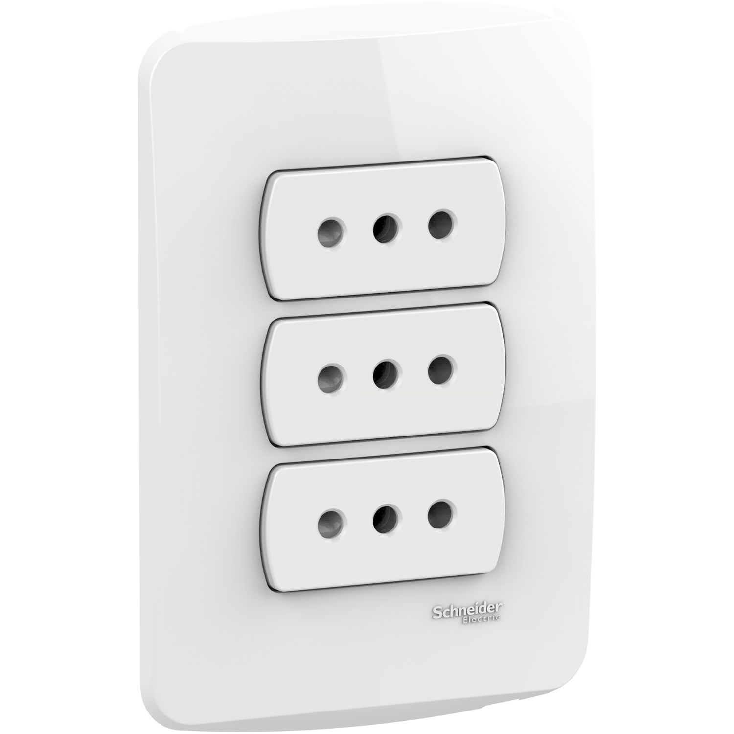 Enchufe Triple 2P+T 10A Blanco Armada Miluz S3B60480 (144871) — SCHNEIDER ELECTRIC