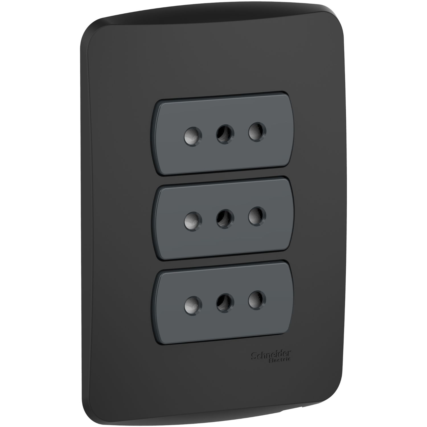 Enchufe Triple 2P+T 10A Grafito Armada Miluz S3B60486 (144872) — SCHNEIDER ELECTRIC
