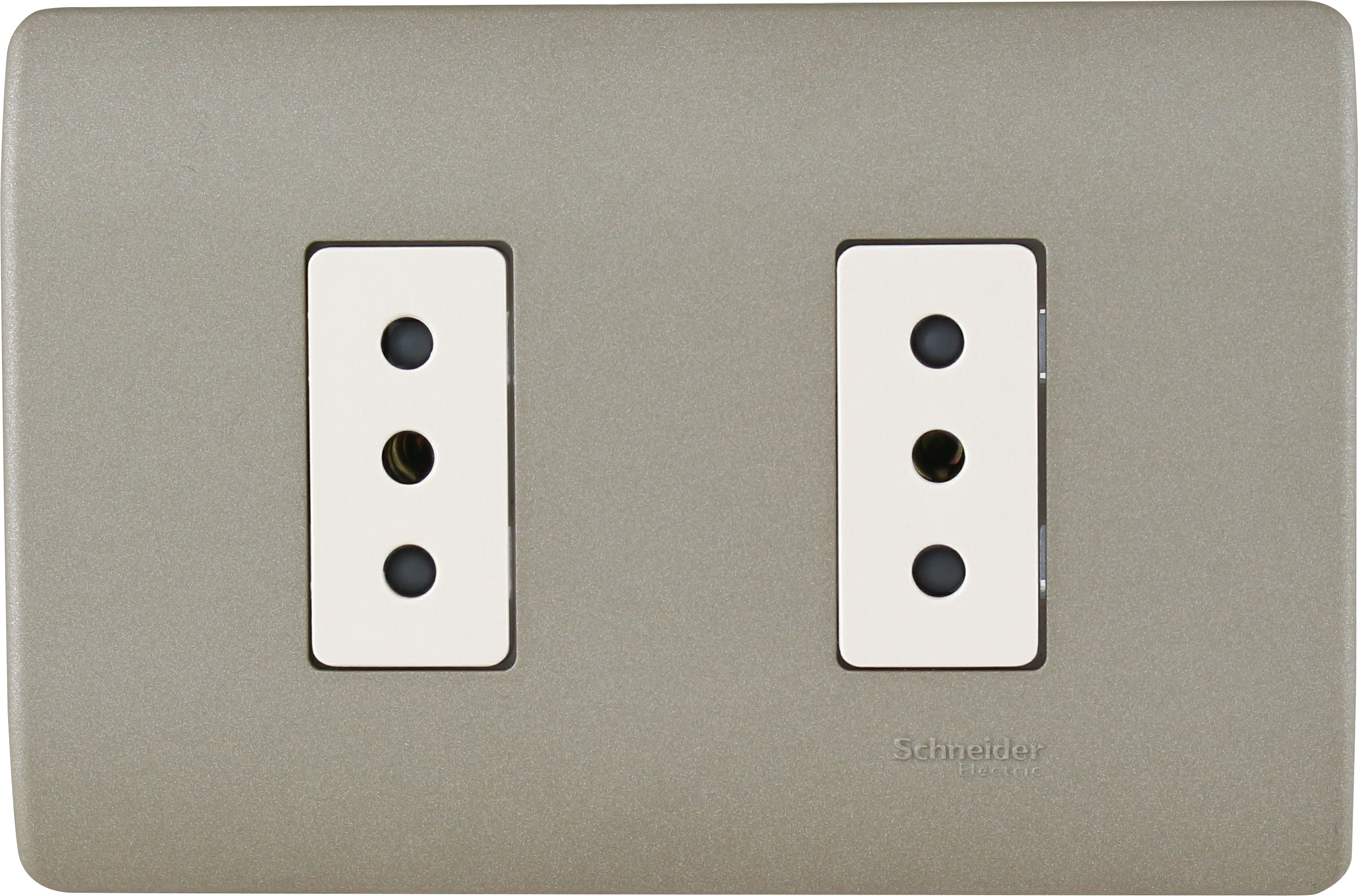 Enchufe Doble 2P+T 10A 250V Armado Niquel/beige Genesis MWD130347418 (145218) — SCHNEIDER ELECTRIC