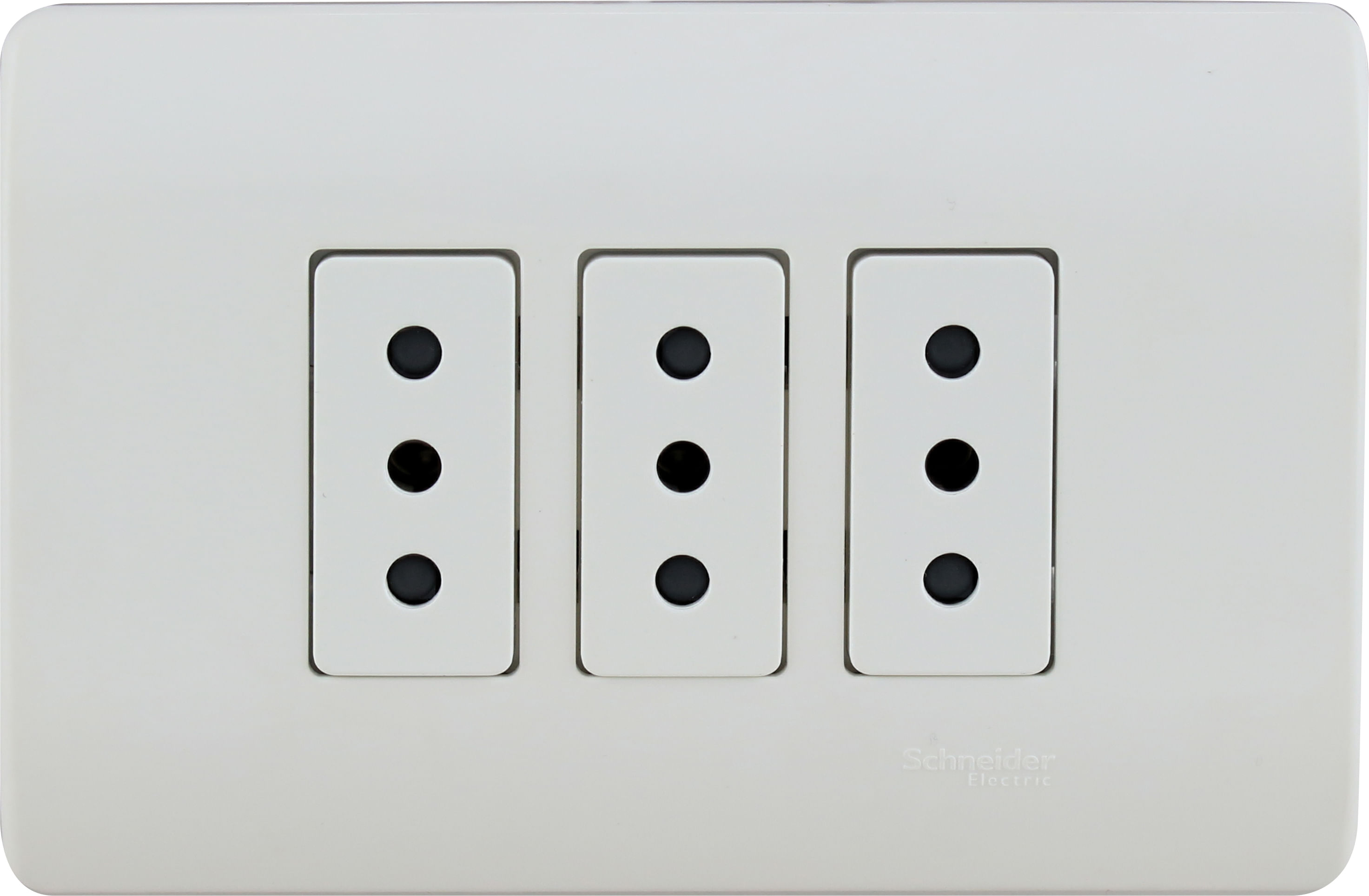 Enchufe Triple 2P+T 10A 250V Armado Blanco Genesis MWD130327518 (145614) — SCHNEIDER ELECTRIC