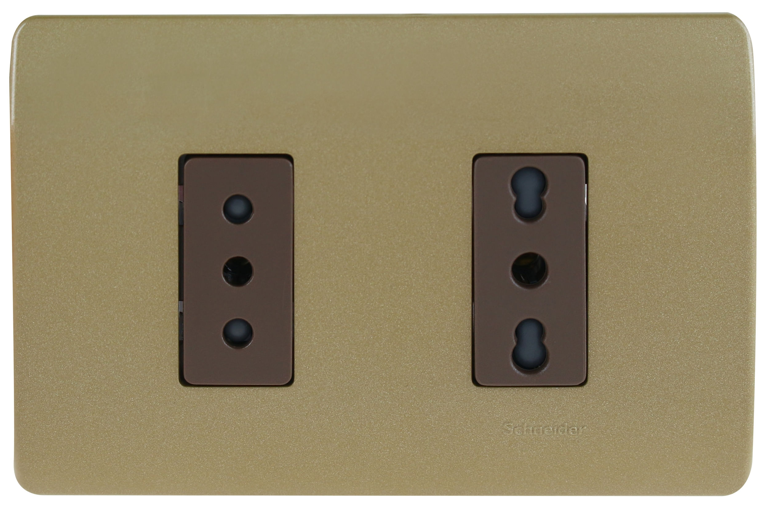 Enchufe Hembra Doble 10+16A 250V Armado Dorado/cafÉ Genesis MWD130347845 (145620) — SCHNEIDER ELECTRIC