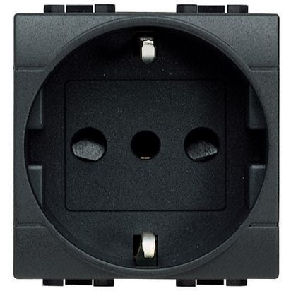 Modulo Enchufe Schuko 2P+T 10/16A 250V Antracita L4140/16 Living Light (147846) — BTICINO
