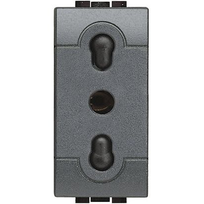 Modulo Enchufe 2P+T 10/16A 250V Antracita L4180 Living Light (147902) — BTICINO